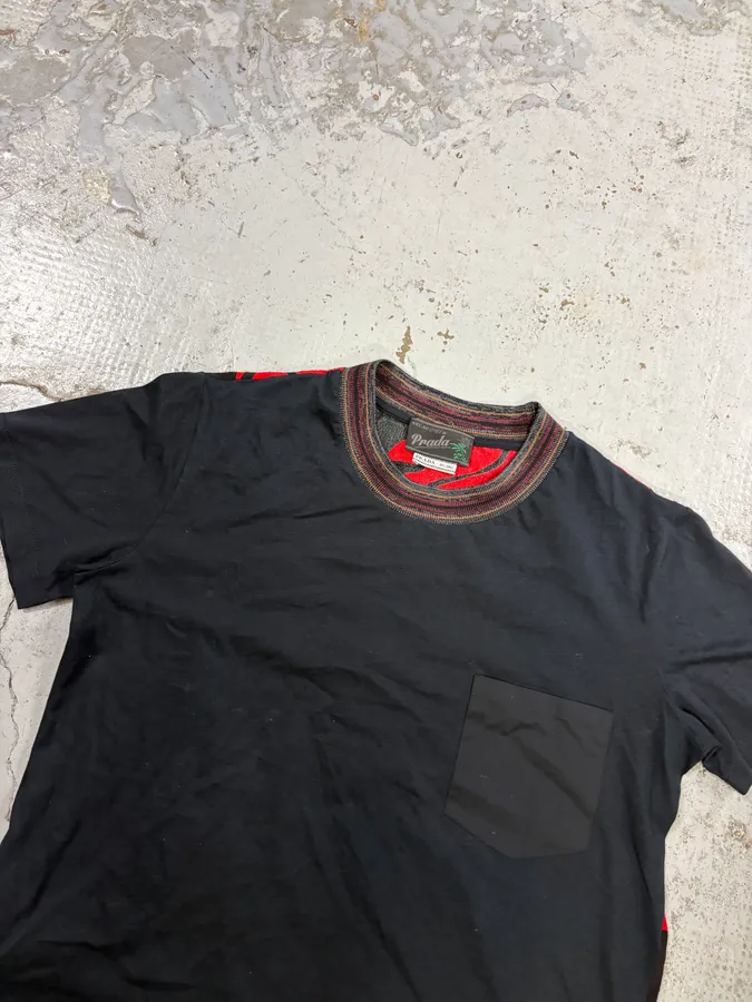 SS2013 Prada Black & Red Floral T-Shirt - Image 5