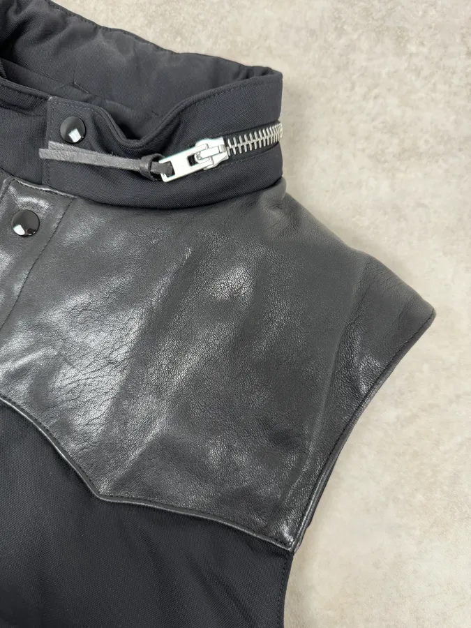 SS2013 Saint Laurent Black Sleeveless Puffer Leather Jacket by Hedi Slimane - Image 5