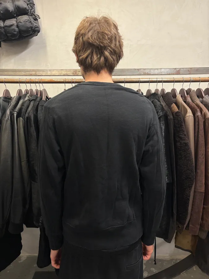 SS2014 Acne Studios Blue Nylon Black Cotton Sweater - Image 3