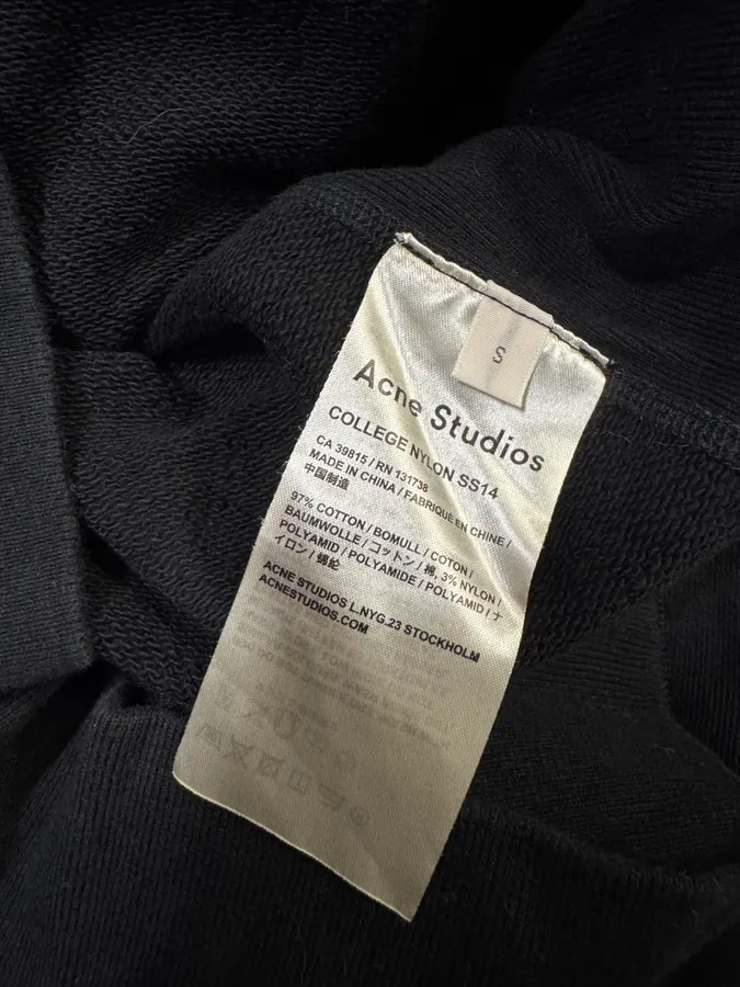 SS2014 Acne Studios Blue Nylon Black Cotton Sweater - Image 8