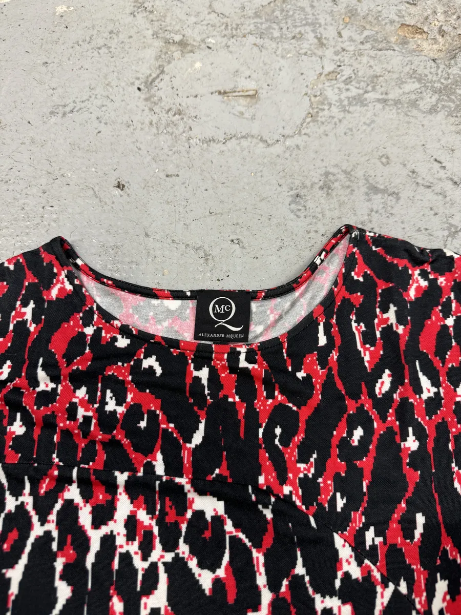 SS2014 Alexander Mcqueen Red Leopard Print T-Shirt - Image 8