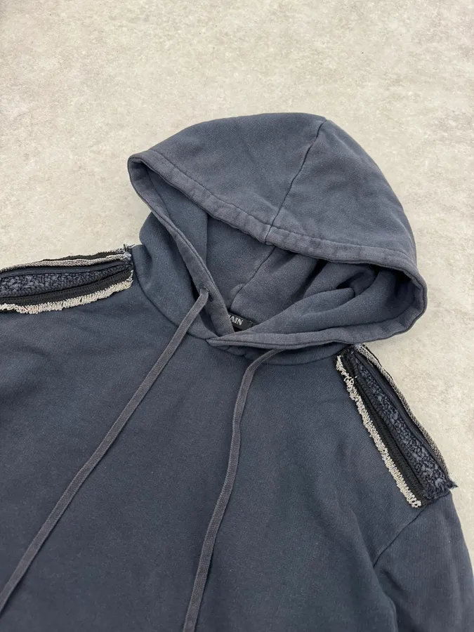 SS2014 Balmain Black Detailed Minimalist Hoodie - Image 5