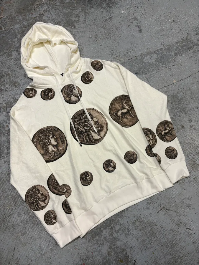 SS2014 Dolce & Gabbana White Coin Hoodie - Image 4
