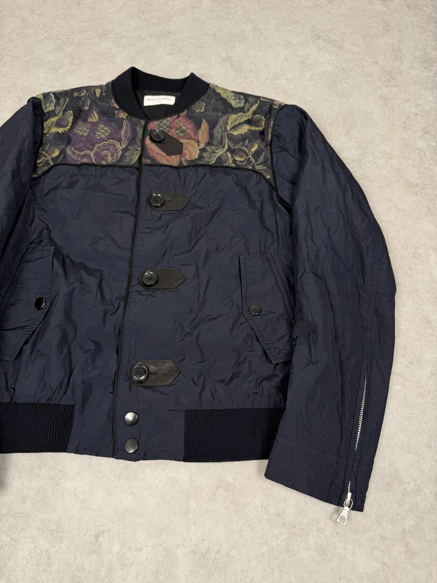 SS2014 Dries Van Noten Navy Floral Flowers Buttoned Jacket - Image 6