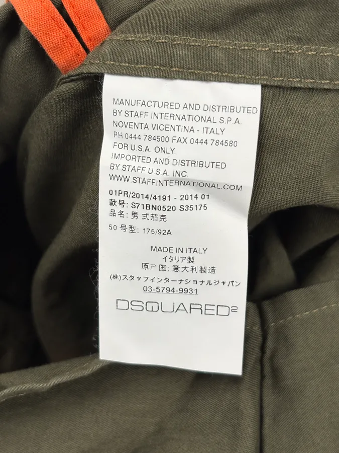 SS2014 Dsquared2 Khaki Green Cargo Military Jacket - Image 11