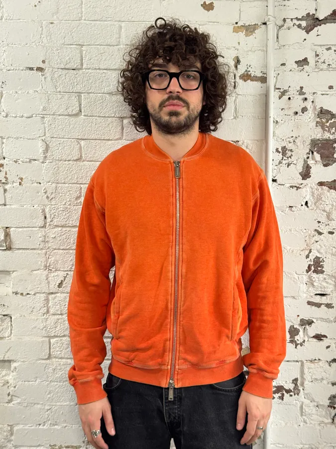 SS2014 Dsquared2 Orange Prisoner Zip-Up Sweater