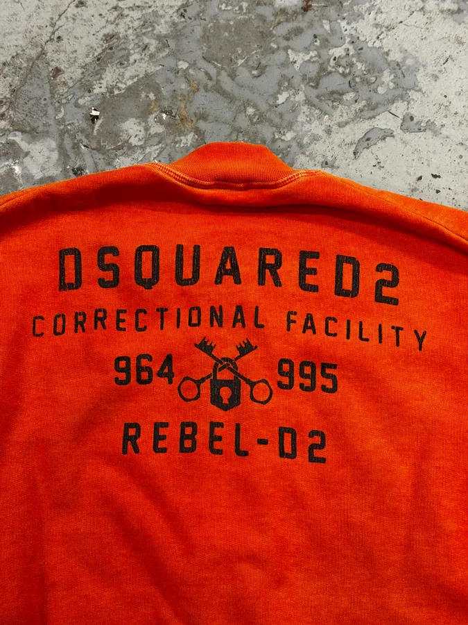 SS2014 Dsquared2 Orange Prisoner Zip-Up Sweater - Image 8
