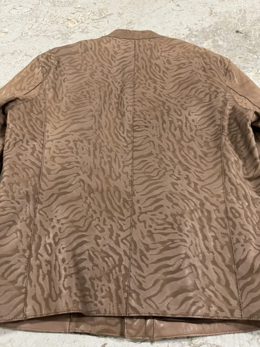 SS2014 Emporio Armani Asymmetrical Camouflage Leather Jacket - Image 10
