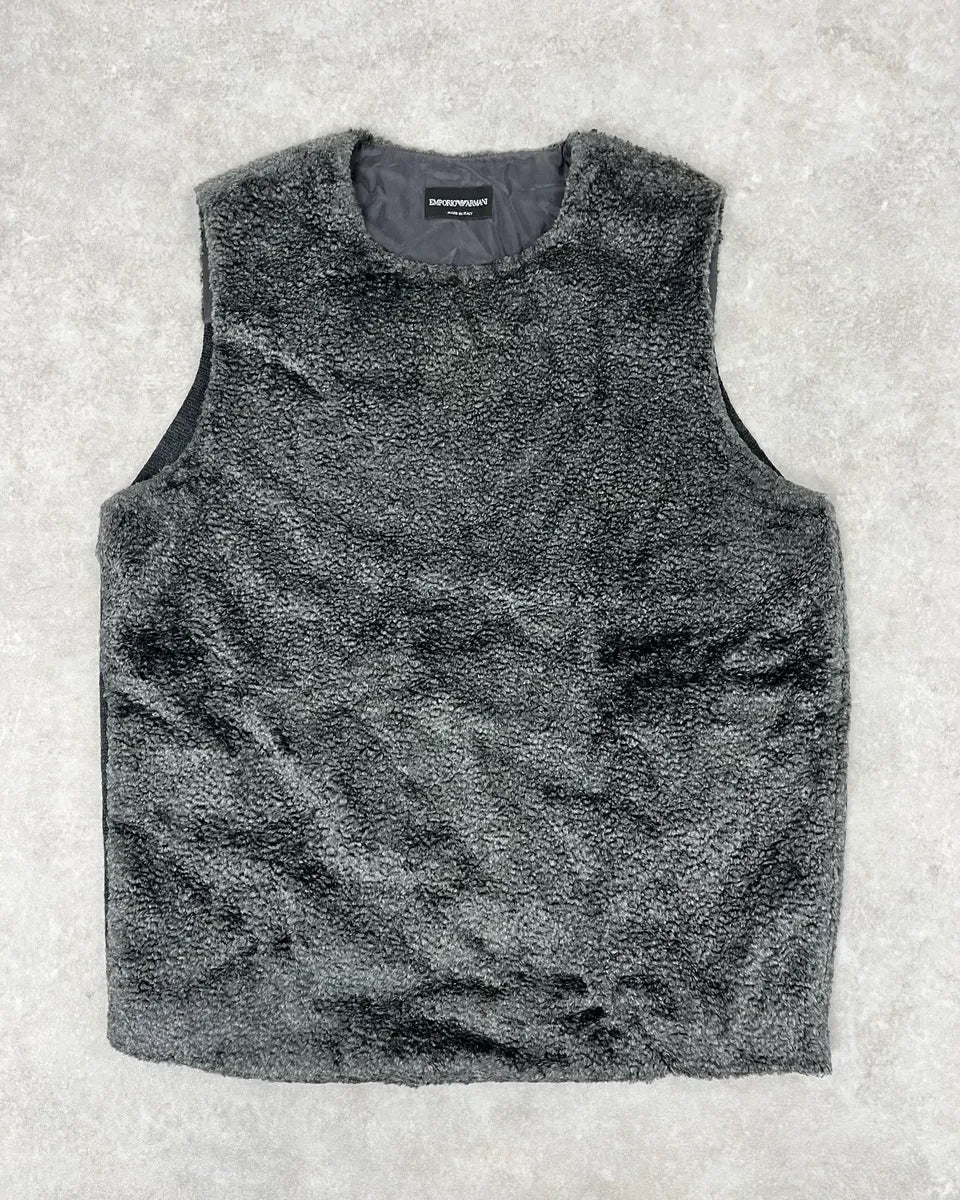 SS2014 Emporio Armani Plushed Black Vest