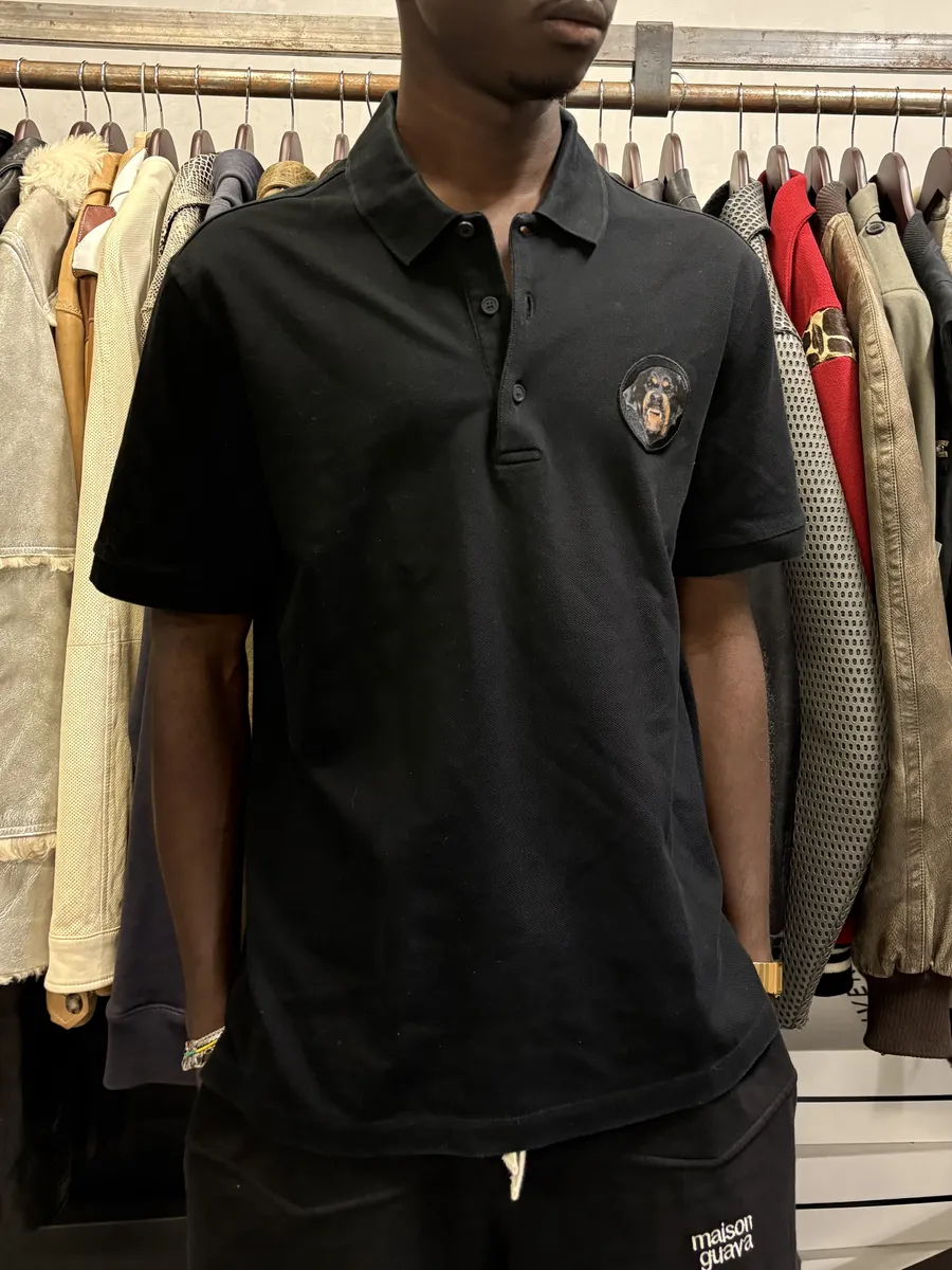 SS2014 Givenchy Rottweiler Black Polo Shirt