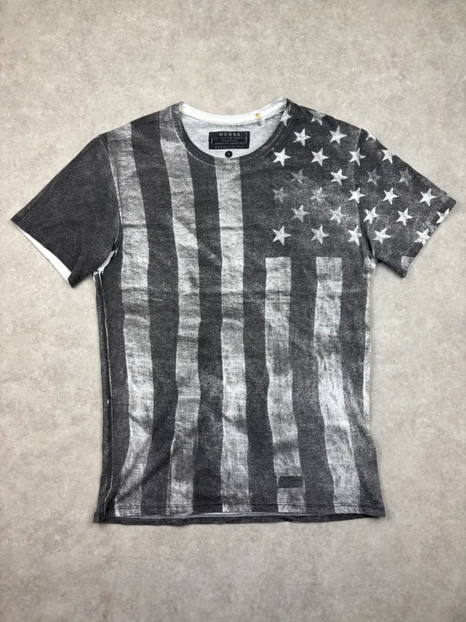 SS2014 Guess American Flag Striped T-Shirt