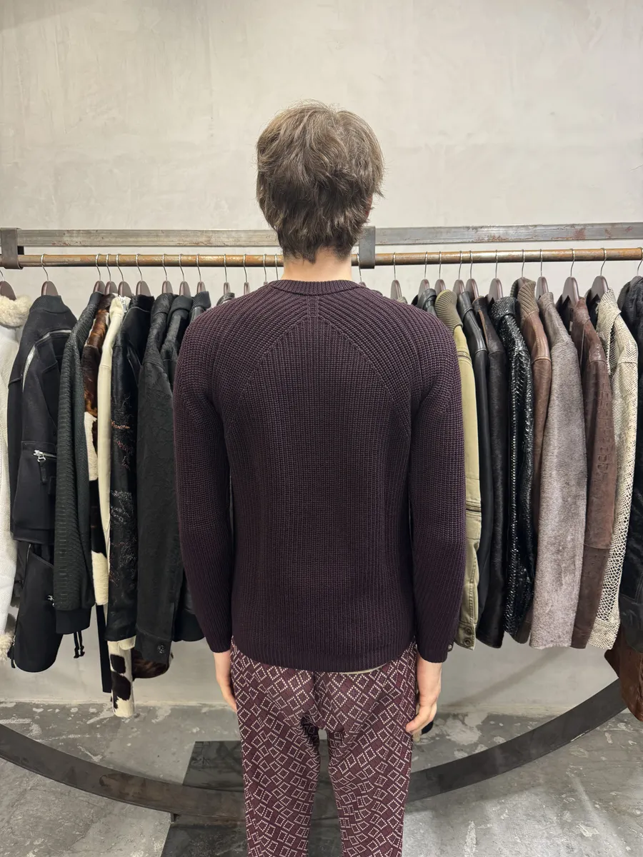 SS2014 Jil Sander Bordeaux Wool Minimalist Sweater - Image 3