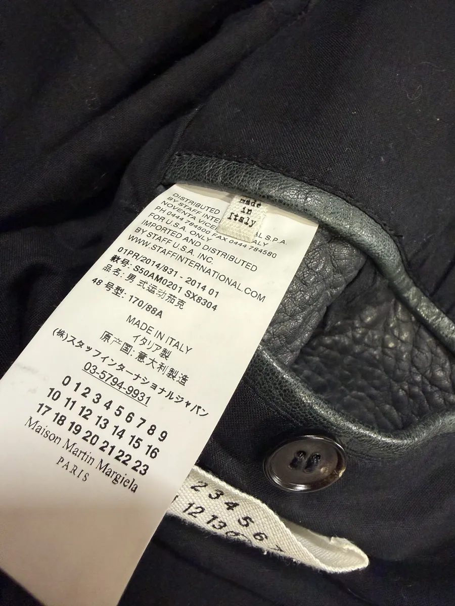 SS2014 Maison Margiela Dark Green 5 Zip Biker Grained Leather Jacket - Image 15