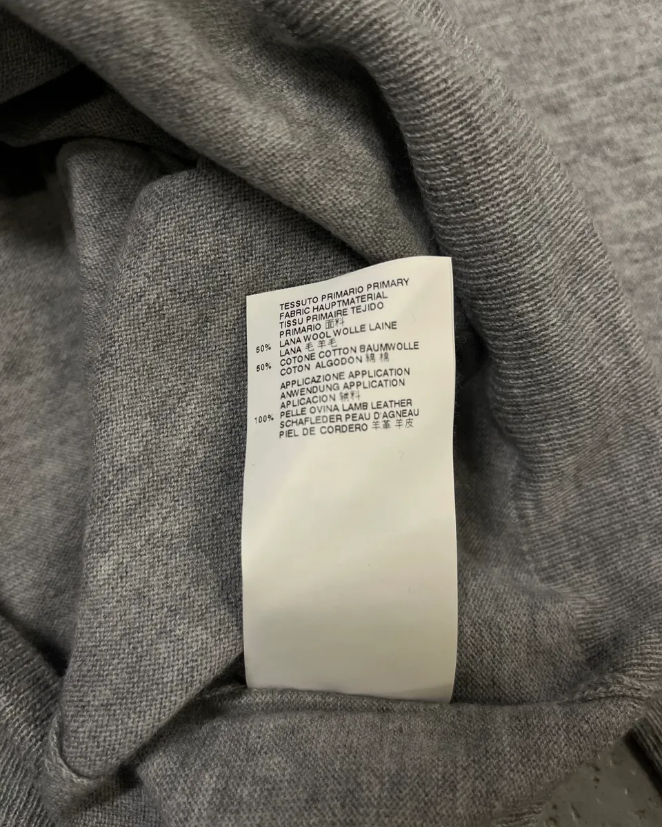 SS2014 Maison Margiela Grey Elbow Patch Polo Collar Sweater - Image 12