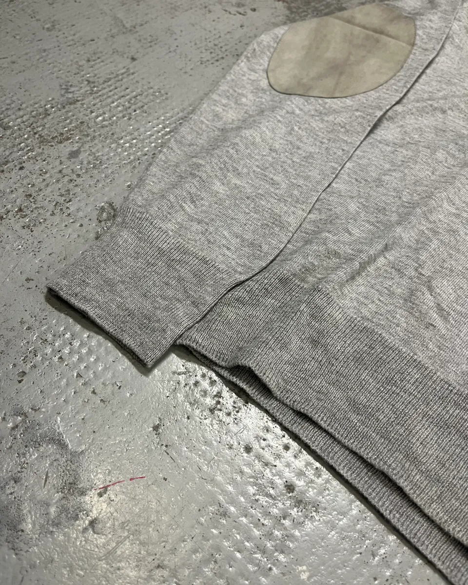SS2014 Maison Margiela Grey Elbow Patch Polo Collar Sweater - Image 7