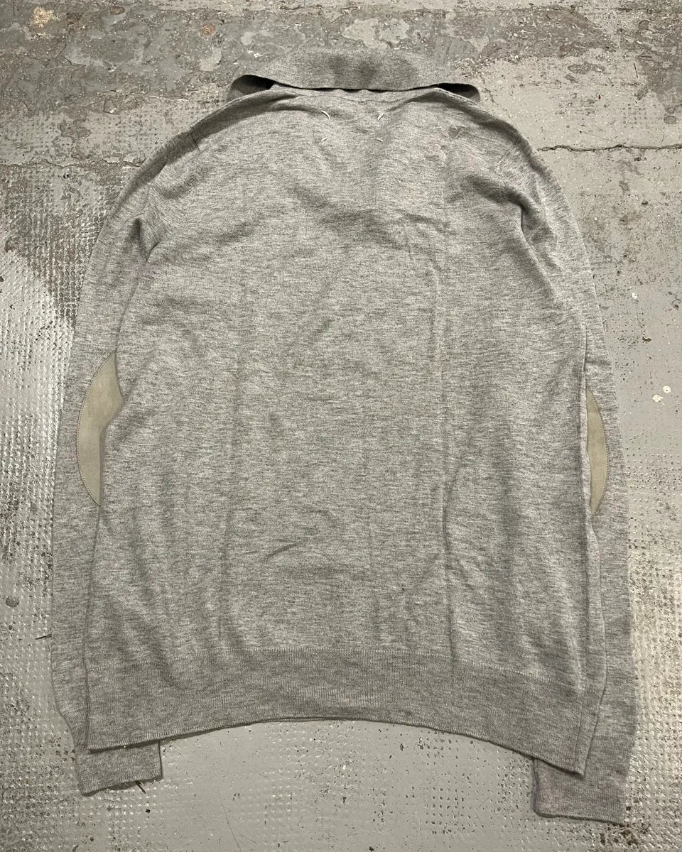 SS2014 Maison Margiela Grey Elbow Patch Polo Collar Sweater - Image 8
