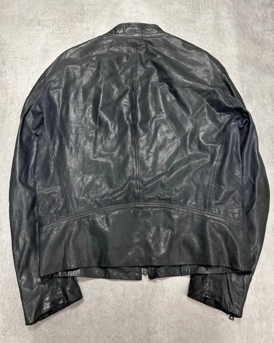 SS2014 Maison Margiela Navy 5-Zip Leather Jacket - Image 2