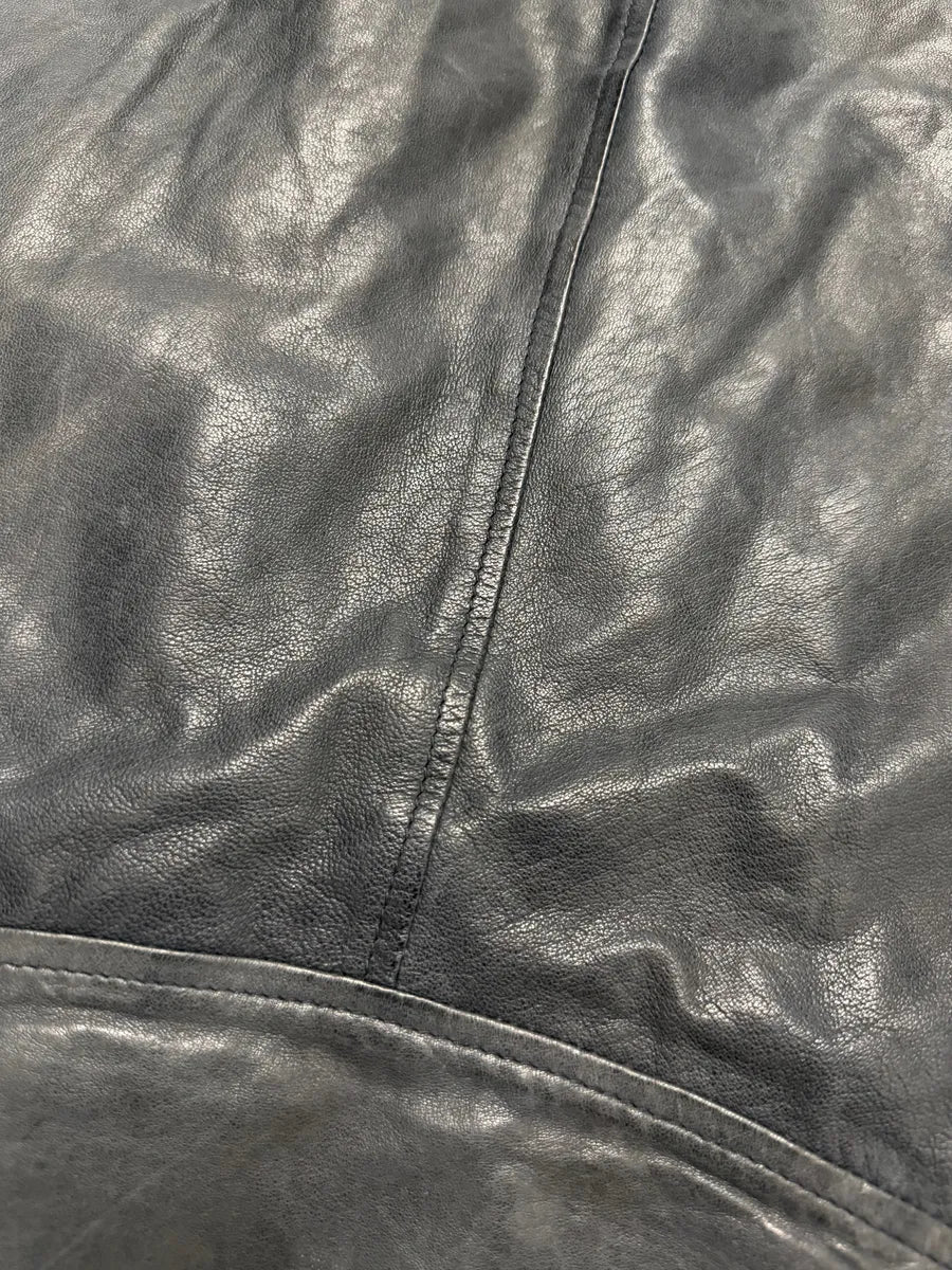 SS2014 Maison Margiela Navy 5-Zip Leather Jacket - Image 6