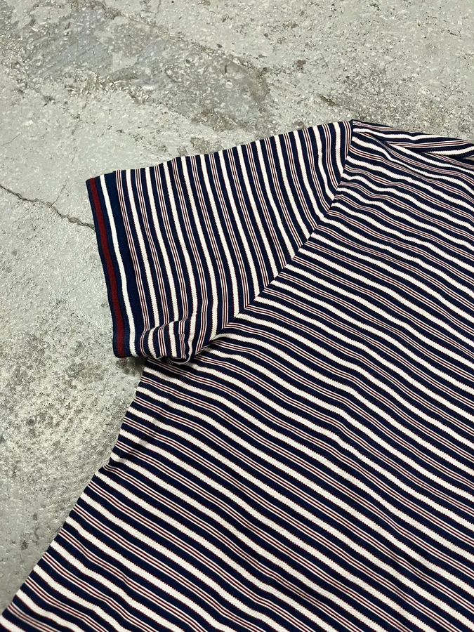 SS2014 Prada Bordeaux & Navy Striped Polo Shirt - Image 5