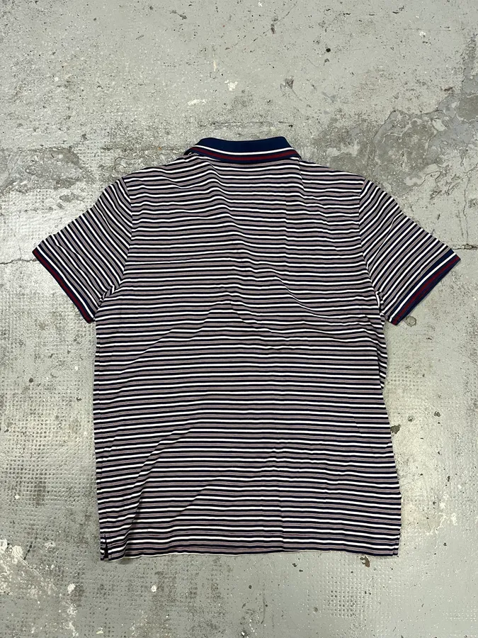 SS2014 Prada Bordeaux & Navy Striped Polo Shirt - Image 6