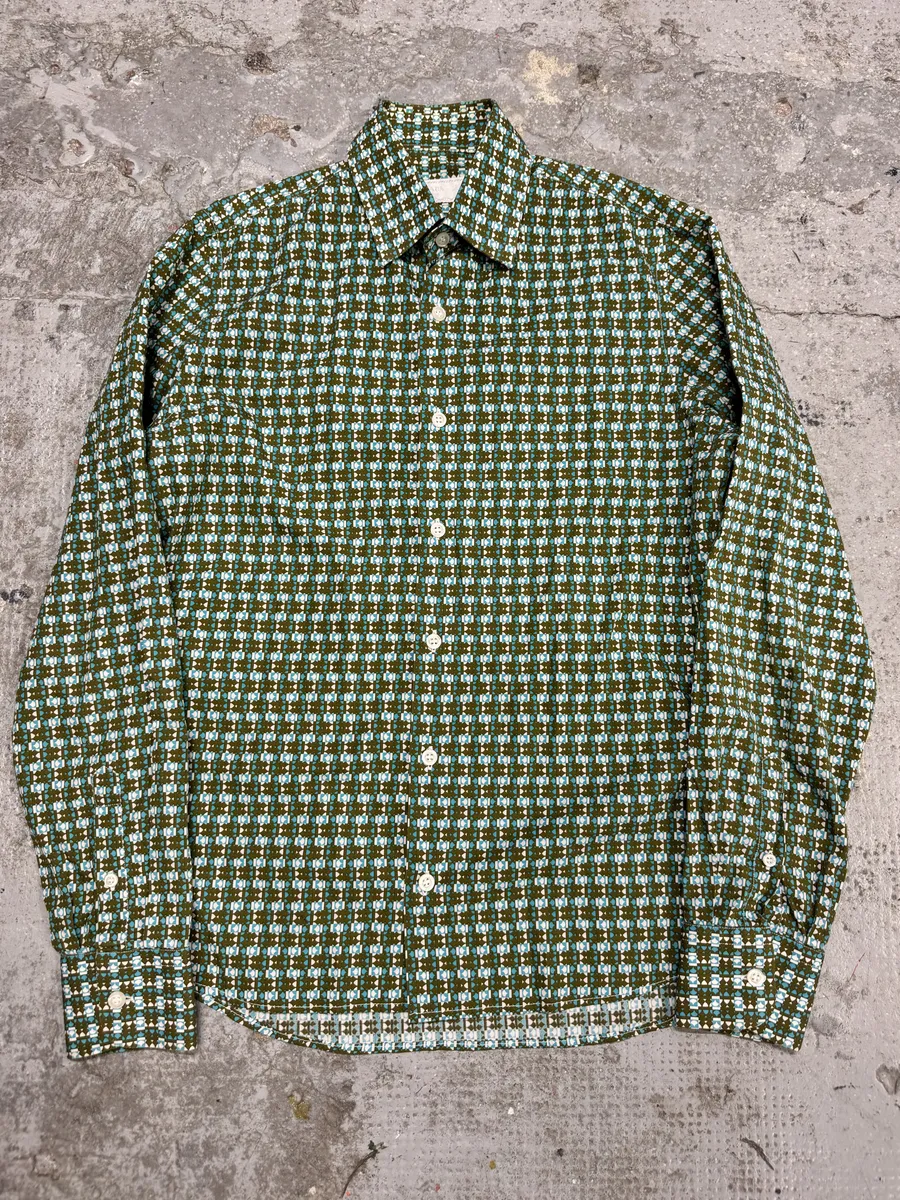 SS2014 Prada Green Patterned Shirt