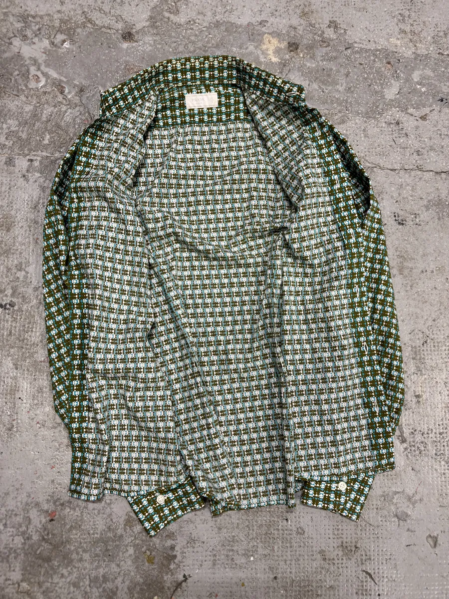 SS2014 Prada Green Patterned Shirt - Image 6