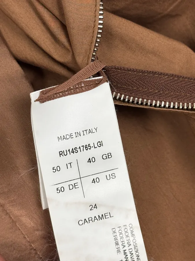 SS2014 Rick Owens Brown Avant-Garde Hooded Leather Jacket - Image 11