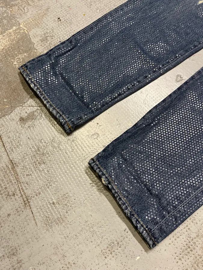 SS2014 Roberto Cavalli Shiny Blue Denim Jeans - Image 7