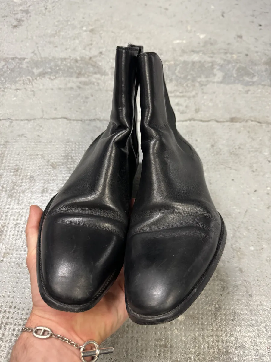 SS2014 Saint Laurent Black Leather Wyatt Boots - Image 6