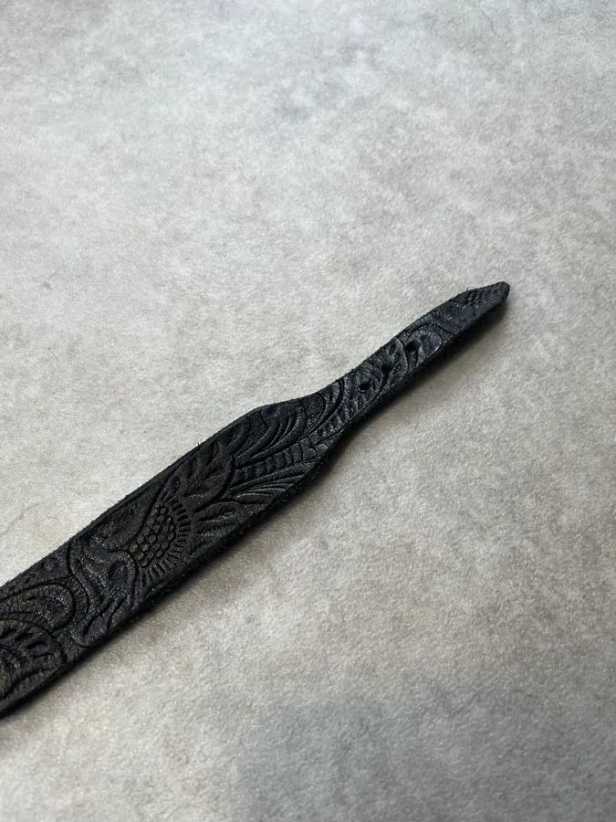 SS2014 Saint Laurent Western Buckle Black Leather Bracelet by Hedi Slimane - Image 7