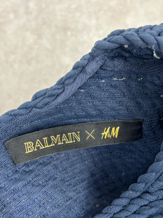 SS2015 Balmain x H&M Navy Gold-Beaded Blouse - Image 10