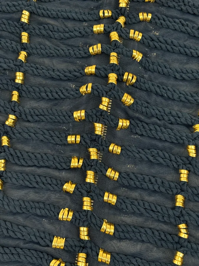 SS2015 Balmain x H&M Navy Gold-Beaded Blouse - Image 8
