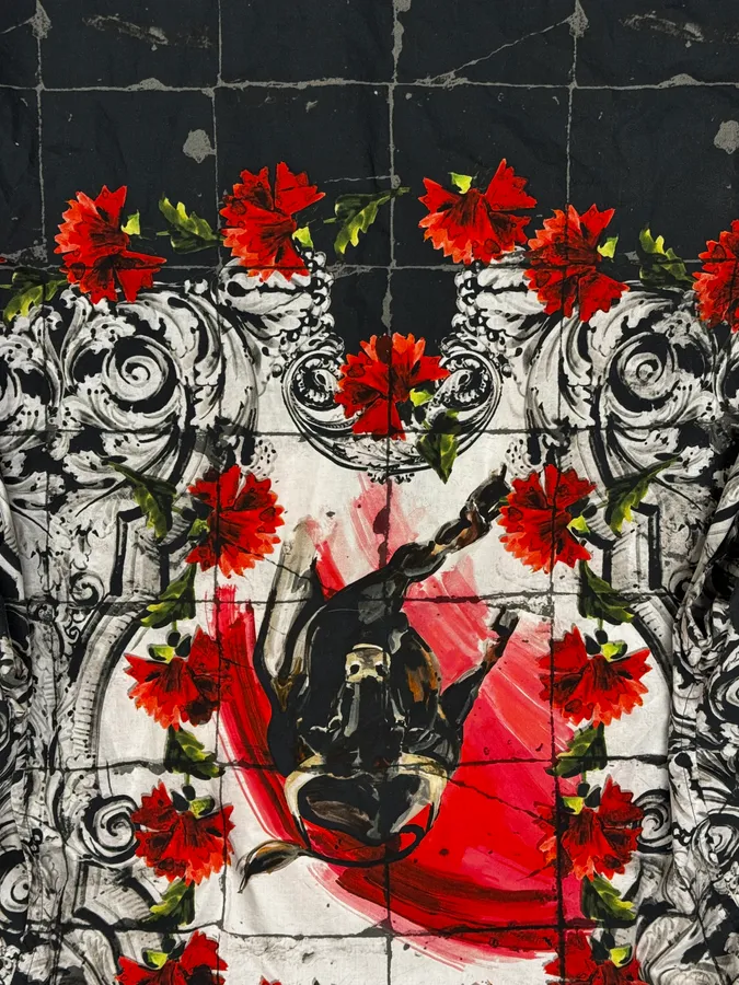 SS2015 Dolce & Gabbana Red & White Floral Bull Shirt - Image 10