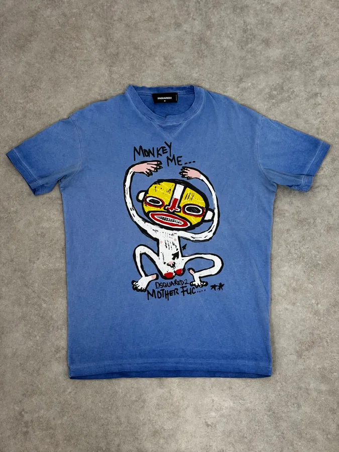 SS2015 Dsquared2 Blue Rebel Monkey T-Shirt