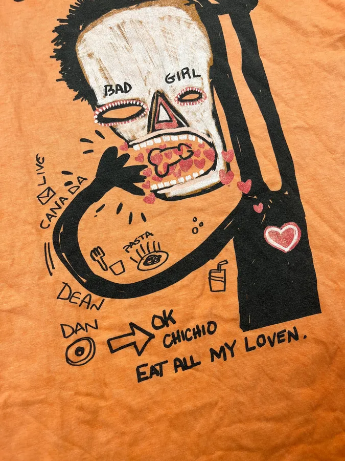 SS2015 Dsquared2 Crazy Face Bad Girl Orange T-Shirt - Image 6