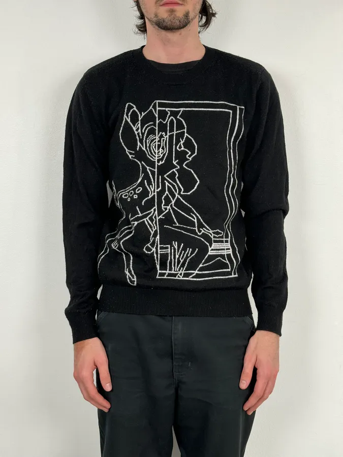 SS2015 Givenchy Black Bambi Abstract Sweater by Riccardo Tisci - Image 2