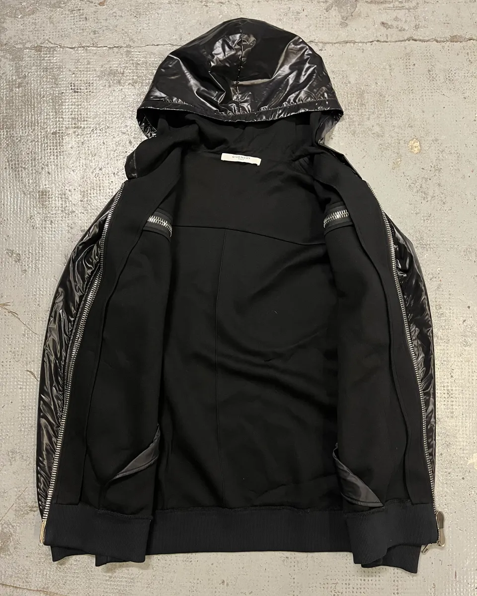 SS2015 Givenchy Black Hybrid Zip-Up Hoodie by Riccardo Tisci - Image 8