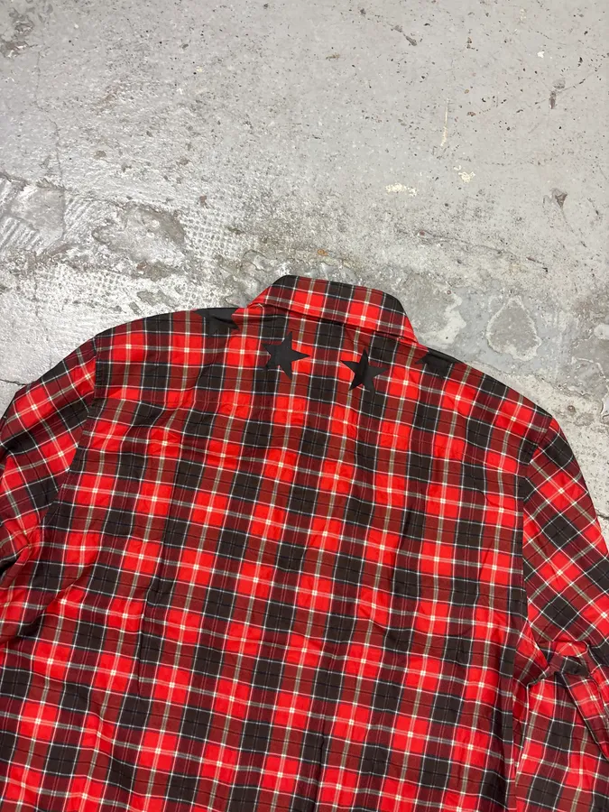 SS2015 Givenchy Red Black Plaid Star Shirt by Riccardo Tisci - Image 6