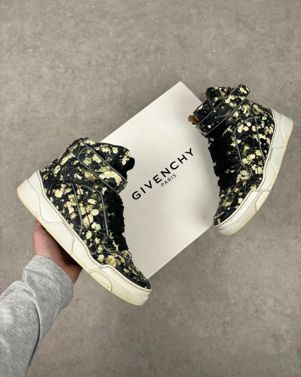 SS2015 Givenchy Tyson Black Floral High-Top Sneakers by Riccardo Tisci