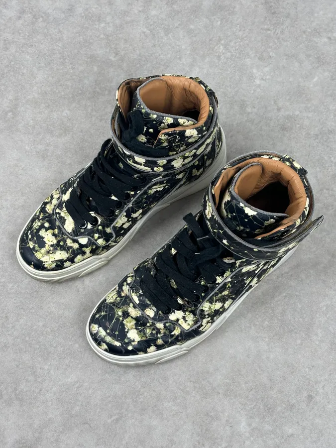 SS2015 Givenchy Tyson Black Floral High-Top Sneakers by Riccardo Tisci - Image 4
