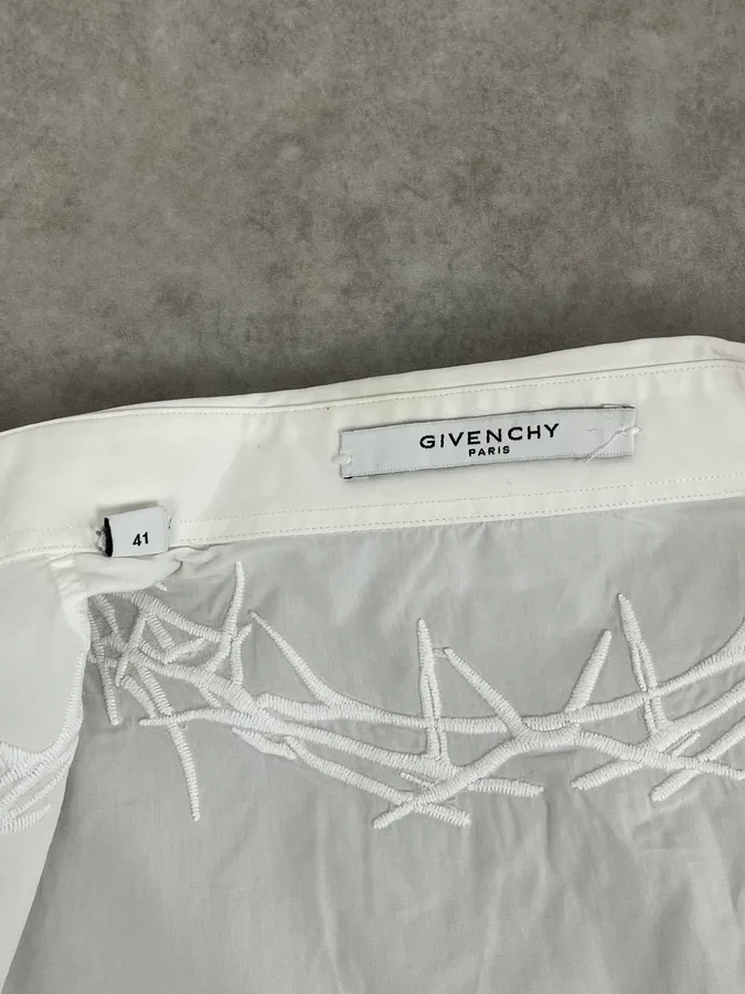 SS2015 Givenchy White Wooden Crown Shirt by Riccardo Tisci - Image 9
