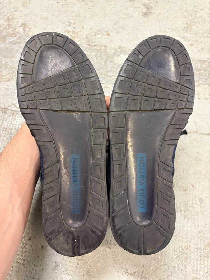 SS2015 Louis Vuitton Navy Trail Blazers Knit Strap Sneakers - Image 8