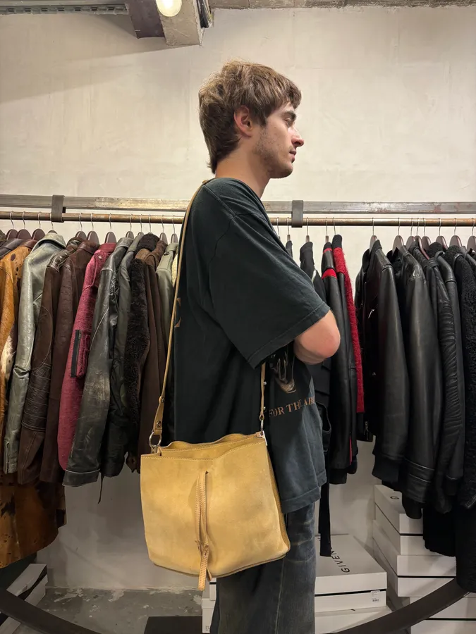 SS2015 Maison Margiela Beige Suede Leather Handle Bag - Image 2