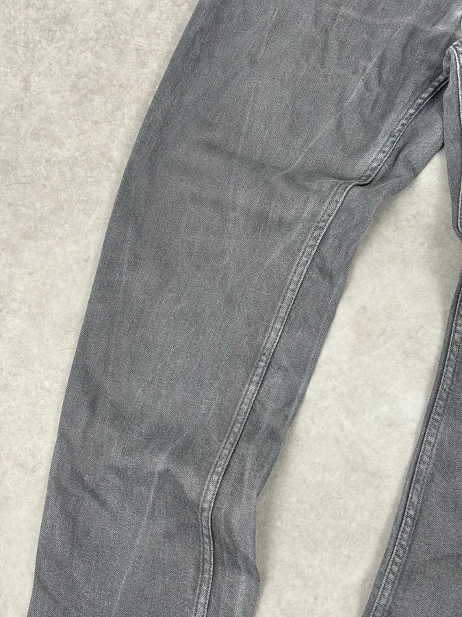 SS2015 Prada Dark Grey Washed Slim Denim Jeans - Image 10