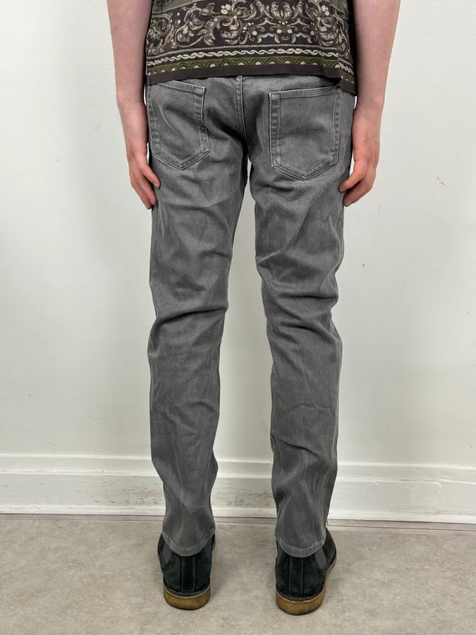SS2015 Prada Dark Grey Washed Slim Denim Jeans - Image 4