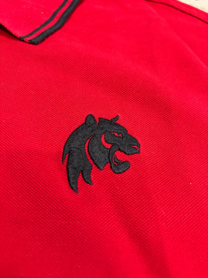 SS2015 Prada Devil Red & Black Lion Polo Shirt - Image 7