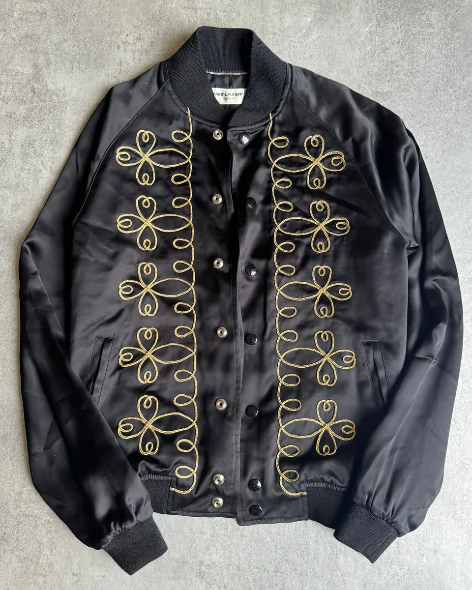 SS2015 Saint Laurent Black Napoleon Bomber Jacket by Hedi Slimane - Image 5