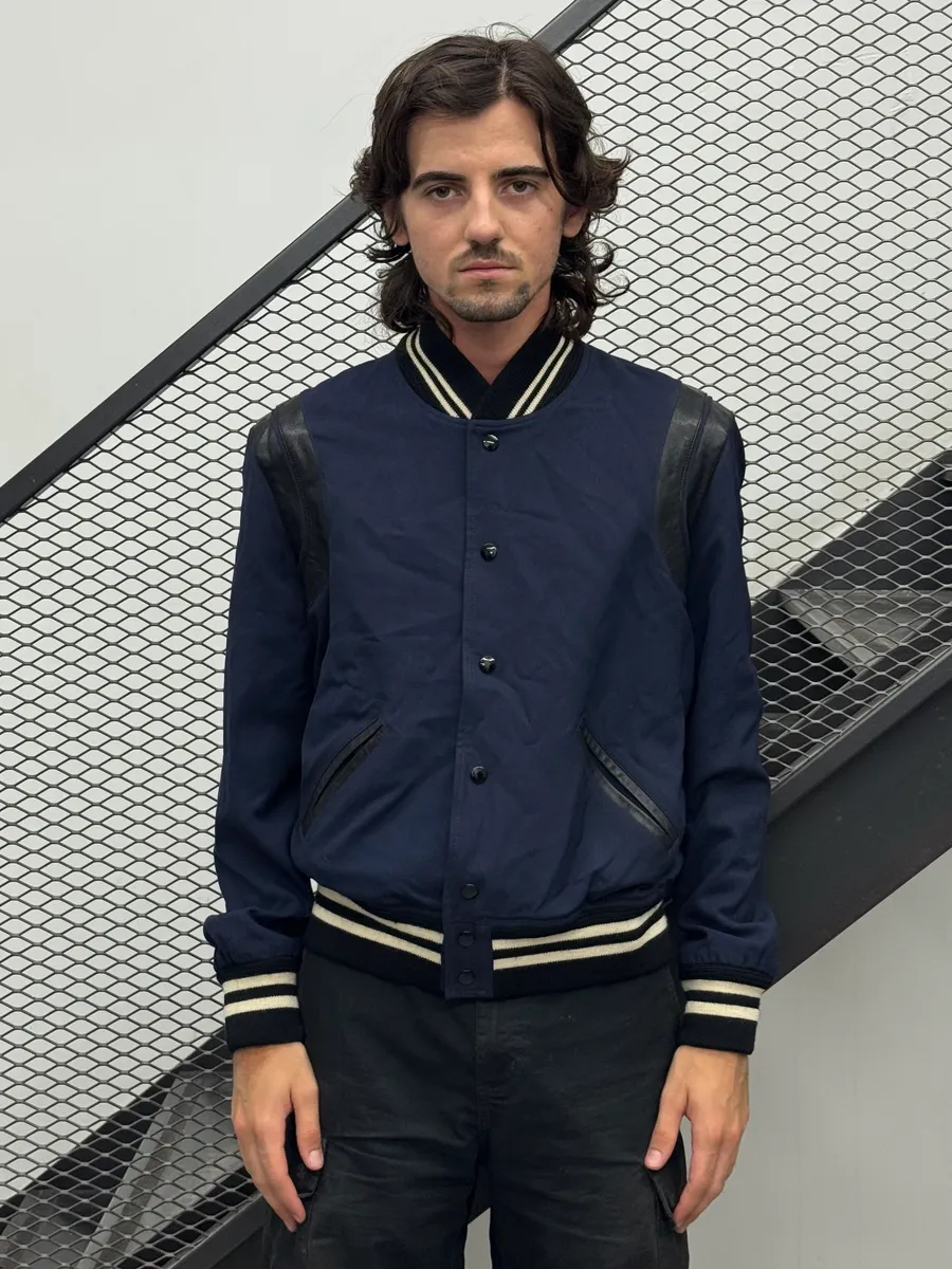 SS2015 Saint Laurent Navy Teddy Jacket by Hedi Slimane - Image 2