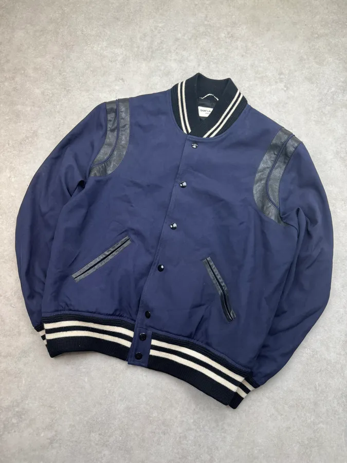 SS2015 Saint Laurent Navy Teddy Jacket by Hedi Slimane - Image 4