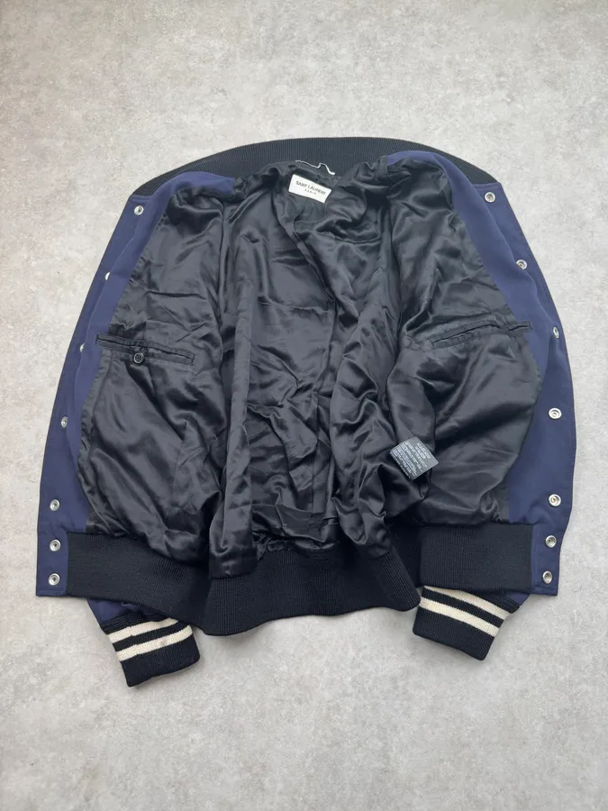 SS2015 Saint Laurent Navy Teddy Jacket by Hedi Slimane - Image 8